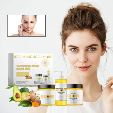 Kurkuma Hautpflege Set 100ml Gesichtsreiniger 100g Creme