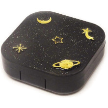 Fashion Planetary Contact Lens Case Portable Contact Lens Case Kit with Mirror (Square)