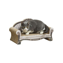 2-en-1 Griffoir pour Chats avec Herbe à Chat Bio pour Chats d'Intérieur, 29.5 x 56 x 26cm, Marron