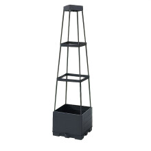 (Three-tier wooden grain flower stand) Canteiro elevado com cerca, plantador de tomate de 58 polegadas com cerca