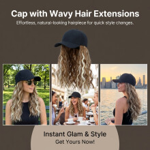 (6H613) Women\'s 18\" Curly Wig Cap - Full Head Coverage