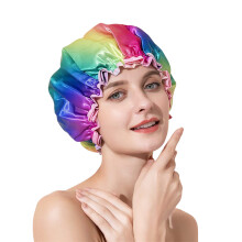 (Rainbow) Bonnet de Douche Imperméable Double Couche Femme
