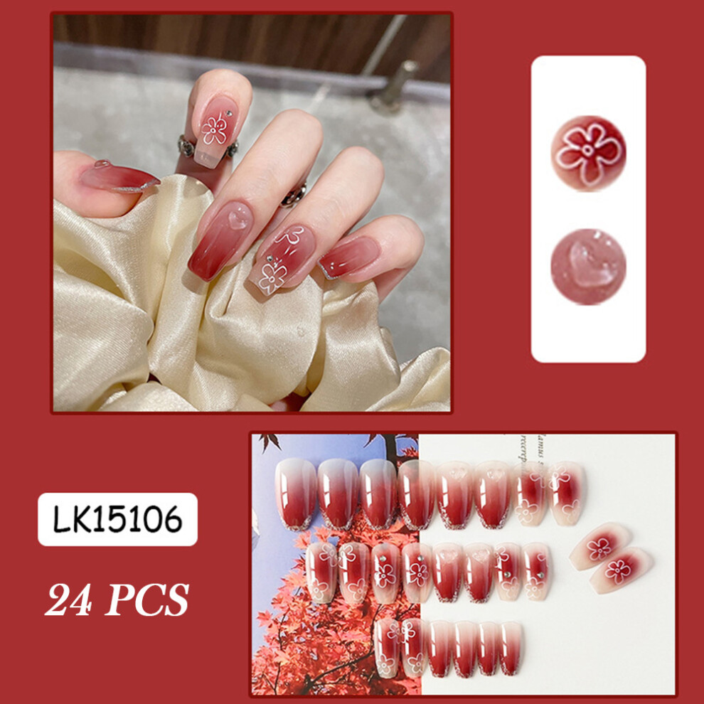 Roc-Electron (Standard) Waterproof Gradient Blush Press-On Nails For Women