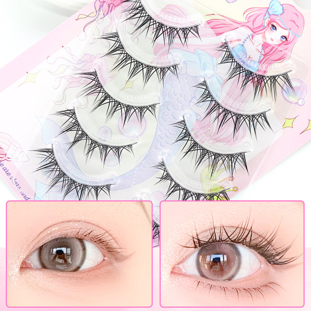 Creation-3C Comic Black Wispy Eyelashes For Beauty & Cosplay