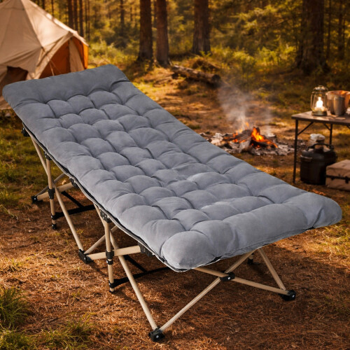 Heavy Duty Folding Camping Cot Bed 190cm Portable 1