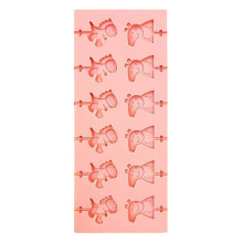 (12-company pig dinosaur [with cover]) Cute Animal Flower Silicone Lollipop Molds