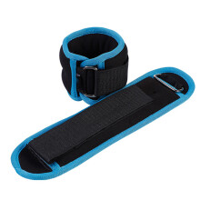 (Blue Edged Black Face, 1kg) Adjustable Ankle Weights for Kids, Teens & Adults