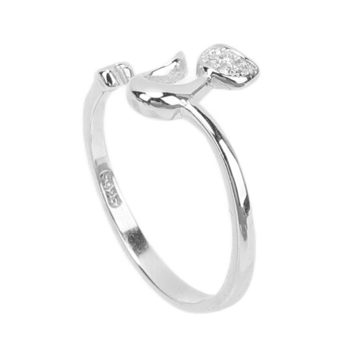 Cute Cat Shape Adjustable Silver Open Ring for Women, 2x2cm