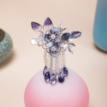 (1) Vintage Hanfu Flower Headdress Hair Jewelry