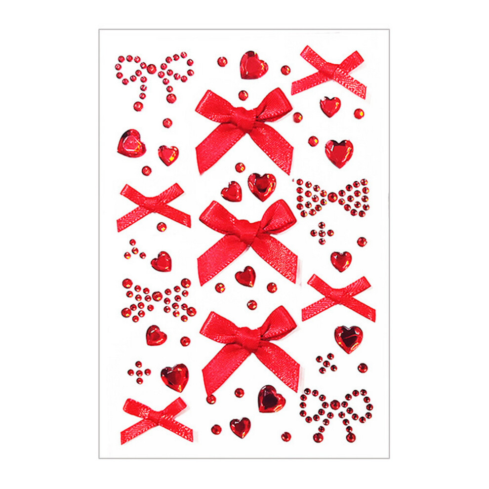 Phui-Pet-Supplies (Red, Bow) Festival Face Tattoo Stickers - Bowknot & Speckles