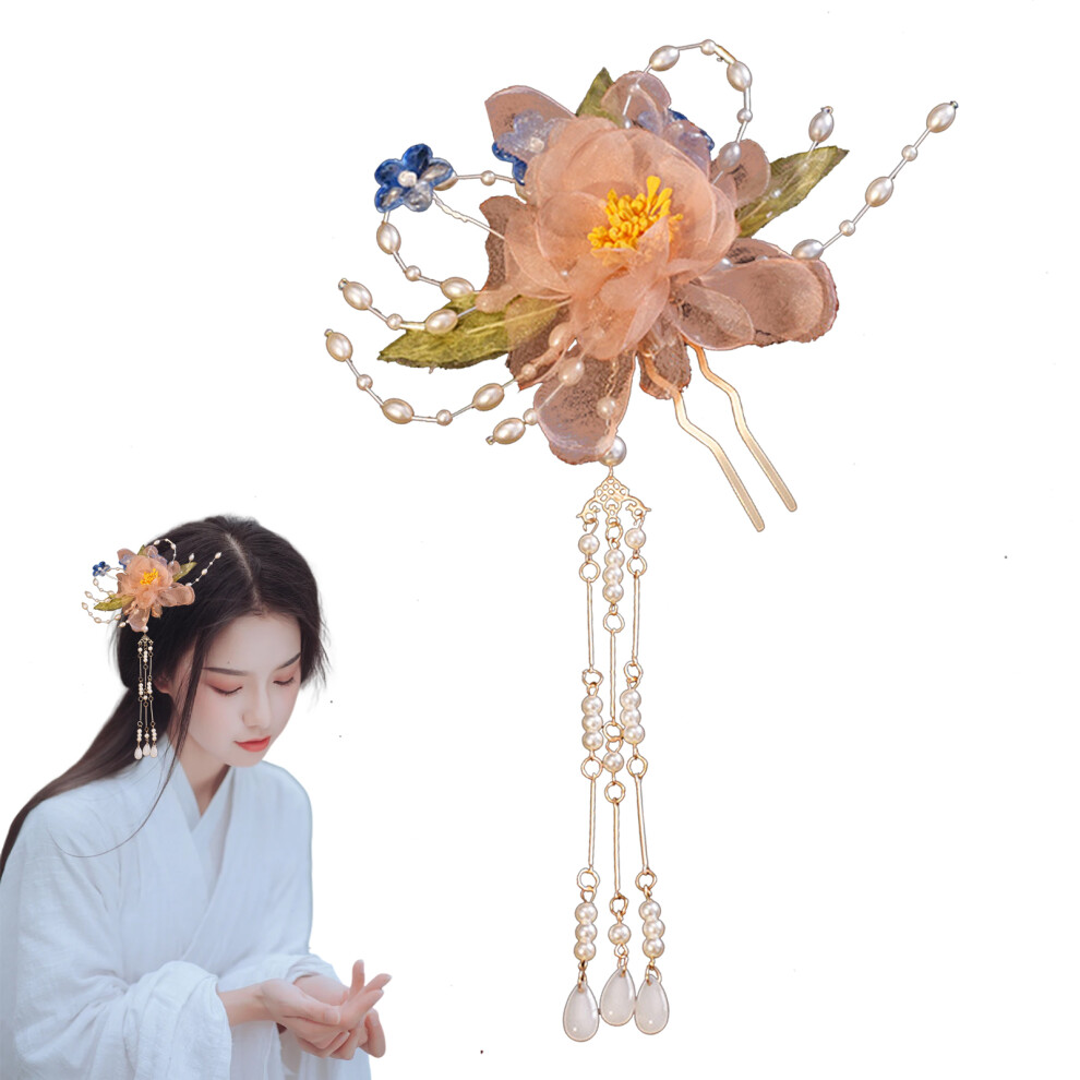 Dachuang Beauty (2) Elegant Tassel Hair Clips For Wedding & Hanfu
