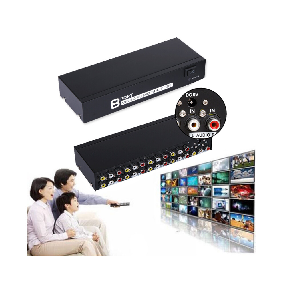 8-Port Rca Av Switch 1X8 Tv Splitter 6424024576961