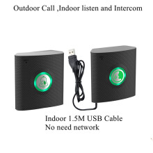 Wireless Long Distance Voice Intercom Full Duplex Door Phone Two Way Audio Doorbell Welcome Chime Elderly Bell Silver