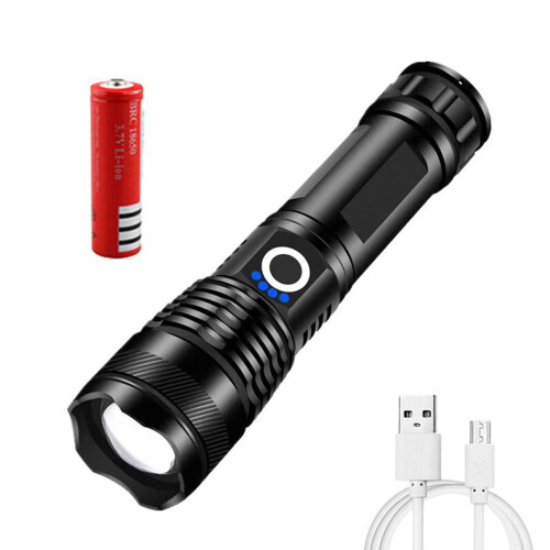 P50 1200mAh Flashlight 166x40x33mm Black USB 1
