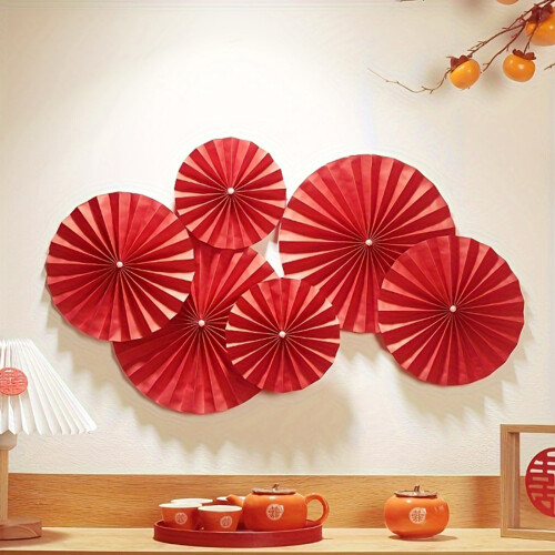 (18pcs) Guirlande Éventails Papier Mariage 50pcs
