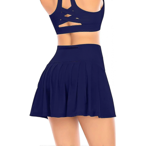 (Navy, Medium) Plissierter Tennisrock mit Taschen 1