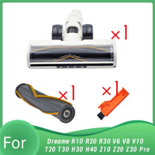 3 Pièces pour R10 R20 R30 T30 Aspirateur, Brosse de Électrique, Tête de Brosse à Rouleau Souple avec Lumières LED Anti-Poussière