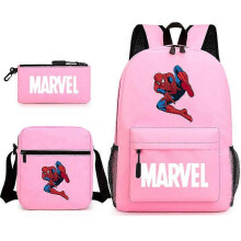 (backpack)Three-piece backpack set for primary and secondary school students, large capacity, starry sky campus style backpack for boys and girls, sho