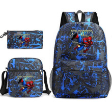 (backpack)Three-piece backpack set for primary and secondary school students, large capacity, starry sky campus style backpack for boys and girls, sho