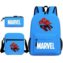 (backpack)Three-piece backpack set for primary and secondary school students, large capacity, starry sky campus style backpack for boys and girls, sho
