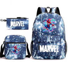 (backpack)Three-piece backpack set for primary and secondary school students, large capacity, starry sky campus style backpack for boys and girls, sho