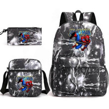 (backpack)Three-piece backpack set for primary and secondary school students, large capacity, starry sky campus style backpack for boys and girls, sho