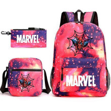 (backpack)Three-piece backpack set for primary and secondary school students, large capacity, starry sky campus style backpack for boys and girls, sho