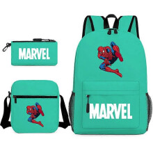 (backpack)Three-piece backpack set for primary and secondary school students, large capacity, starry sky campus style backpack for boys and girls, sho