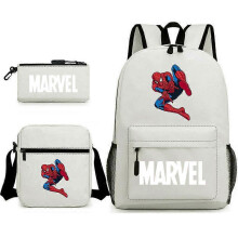 (backpack)Three-piece backpack set for primary and secondary school students, large capacity, starry sky campus style backpack for boys and girls, sho