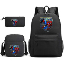 (backpack)Three-piece backpack set for primary and secondary school students, large capacity, starry sky campus style backpack for boys and girls, sho