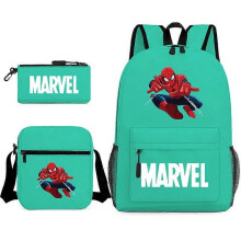(backpack)Three-piece backpack set for primary and secondary school students, large capacity, starry sky campus style backpack for boys and girls, sho