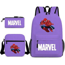 (backpack)Three-piece backpack set for primary and secondary school students, large capacity, starry sky campus style backpack for boys and girls, sho