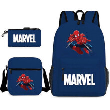 (backpack)Three-piece backpack set for primary and secondary school students, large capacity, starry sky campus style backpack for boys and girls, sho