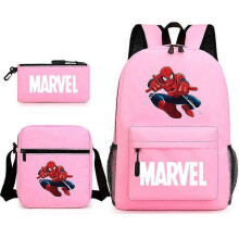 (backpack)Three-piece backpack set for primary and secondary school students, large capacity, starry sky campus style backpack for boys and girls, sho