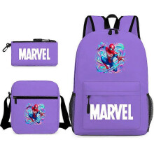 (backpack)Three-piece backpack set for primary and secondary school students, large capacity, starry sky campus style backpack for boys and girls, sho
