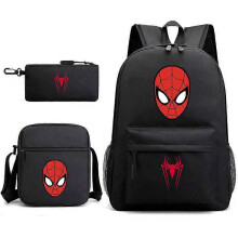 (backpack)Three-piece backpack set for primary and secondary school students, large capacity, starry sky campus style backpack for boys and girls, sho