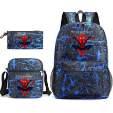 (backpack)Three-piece backpack set for primary and secondary school students, large capacity, starry sky campus style backpack for boys and girls, sho