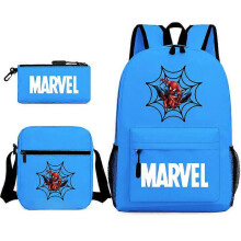 (backpack)Three-piece backpack set for primary and secondary school students, large capacity, starry sky campus style backpack for boys and girls, sho