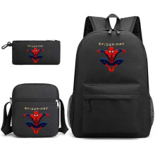 (backpack)Three-piece backpack set for primary and secondary school students, large capacity, starry sky campus style backpack for boys and girls, sho