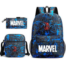 (backpack)Three-piece backpack set for primary and secondary school students, large capacity, starry sky campus style backpack for boys and girls, sho