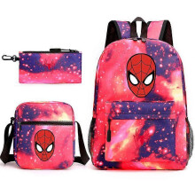 (backpack)Three-piece backpack set for primary and secondary school students, large capacity, starry sky campus style backpack for boys and girls, sho