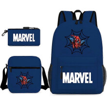 (backpack)Three-piece backpack set for primary and secondary school students, large capacity, starry sky campus style backpack for boys and girls, sho