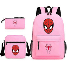 (backpack)Three-piece backpack set for primary and secondary school students, large capacity, starry sky campus style backpack for boys and girls, sho
