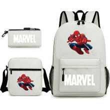 (backpack)Three-piece backpack set for primary and secondary school students, large capacity, starry sky campus style backpack for boys and girls, sho