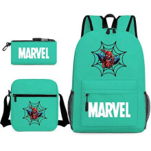 (backpack)Three-piece backpack set for primary and secondary school students, large capacity, starry sky campus style backpack for boys and girls, sho