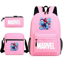 (backpack)Three-piece backpack set for primary and secondary school students, large capacity, starry sky campus style backpack for boys and girls, sho