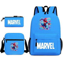 (backpack)Three-piece backpack set for primary and secondary school students, large capacity, starry sky campus style backpack for boys and girls, sho