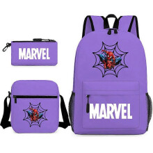 (backpack)Three-piece backpack set for primary and secondary school students, large capacity, starry sky campus style backpack for boys and girls, sho