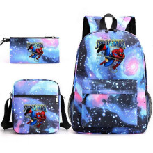 (backpack)Three-piece backpack set for primary and secondary school students, large capacity, starry sky campus style backpack for boys and girls, sho