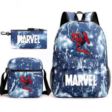 (backpack)Three-piece backpack set for primary and secondary school students, large capacity, starry sky campus style backpack for boys and girls, sho